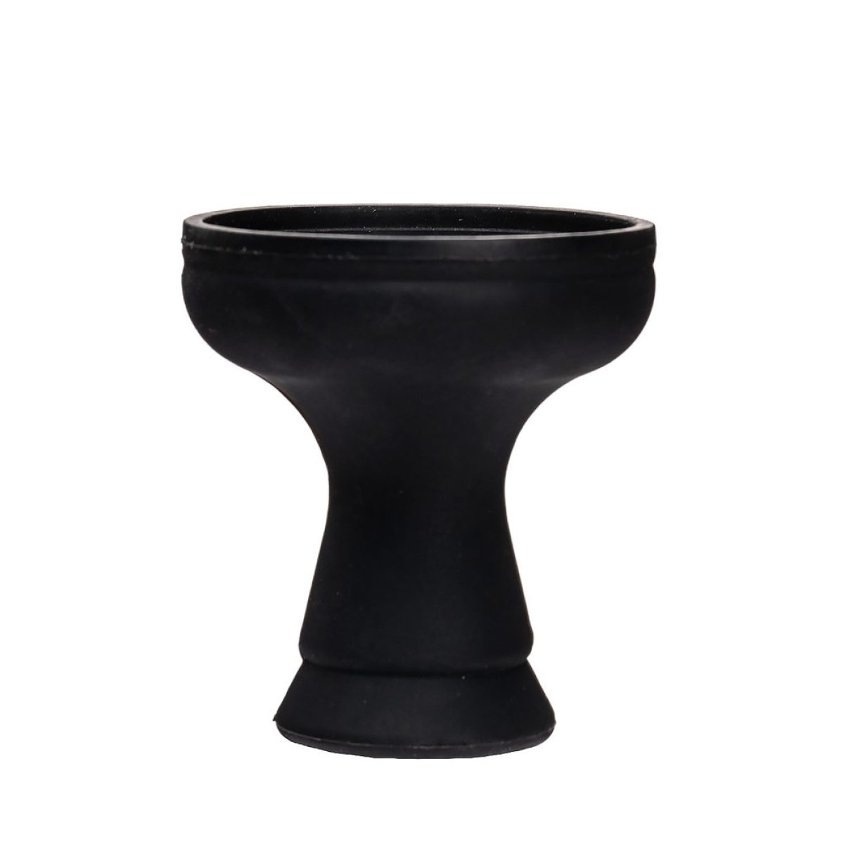 Individual black shisha head on a white background
